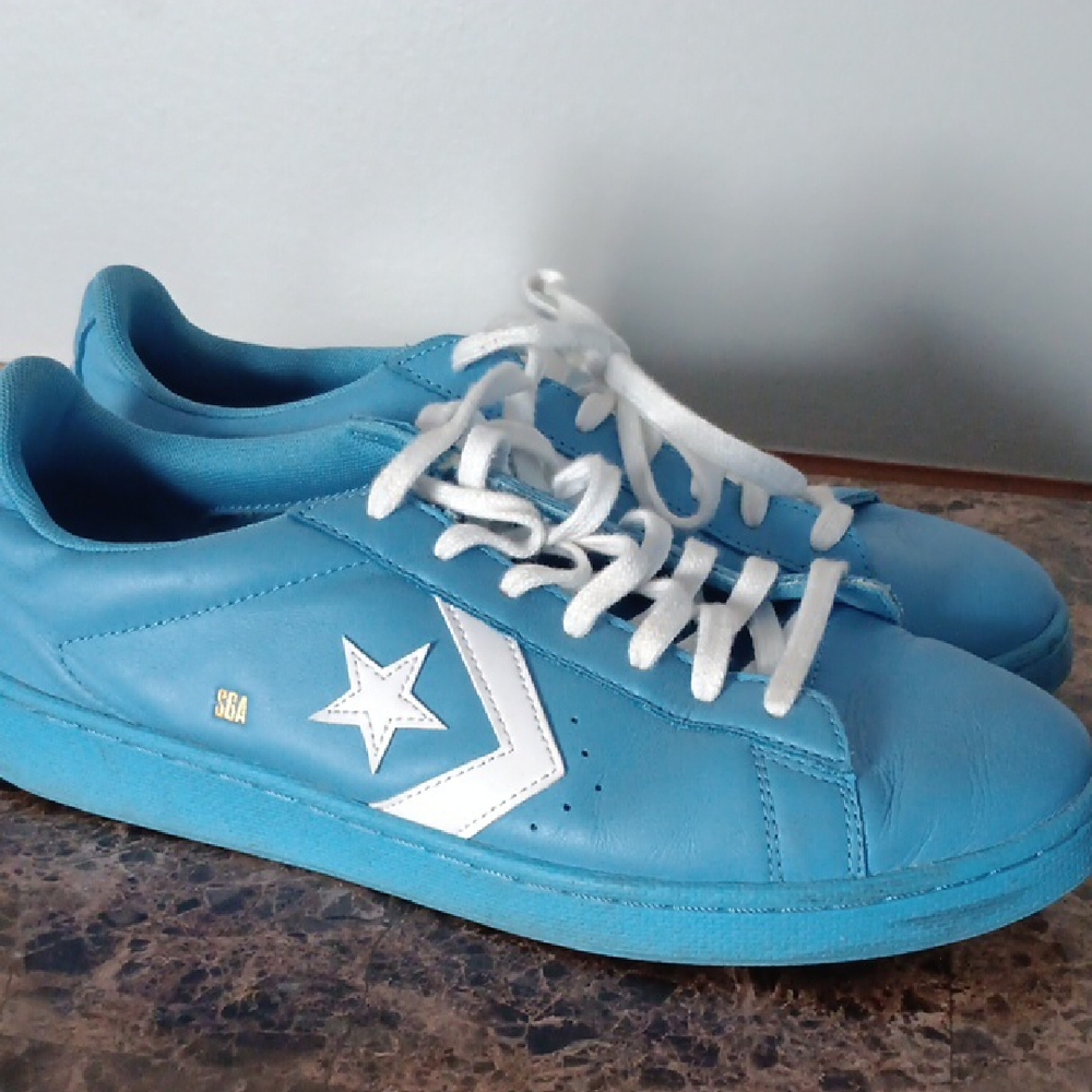 Blue Converse Sneakers with White Accents